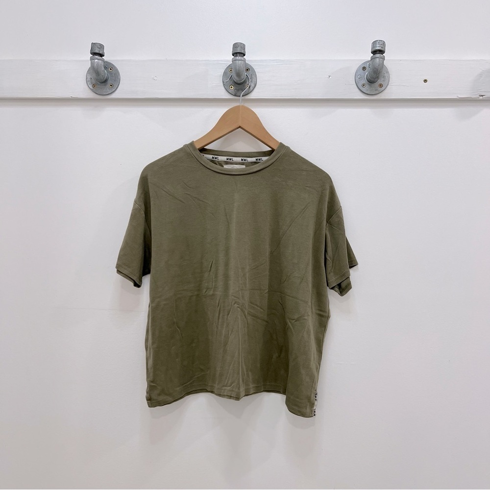 Madewell Make Weekend Longer olive green tshirt